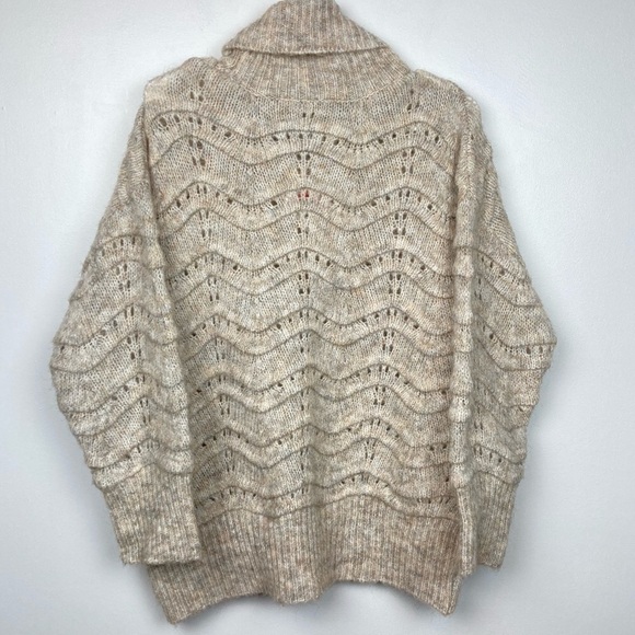 NWT * Nordstrom Oversized Chunky Longline Knit Cowl Neck Sweater in Oatmeal S/M - Picture 9 of 12